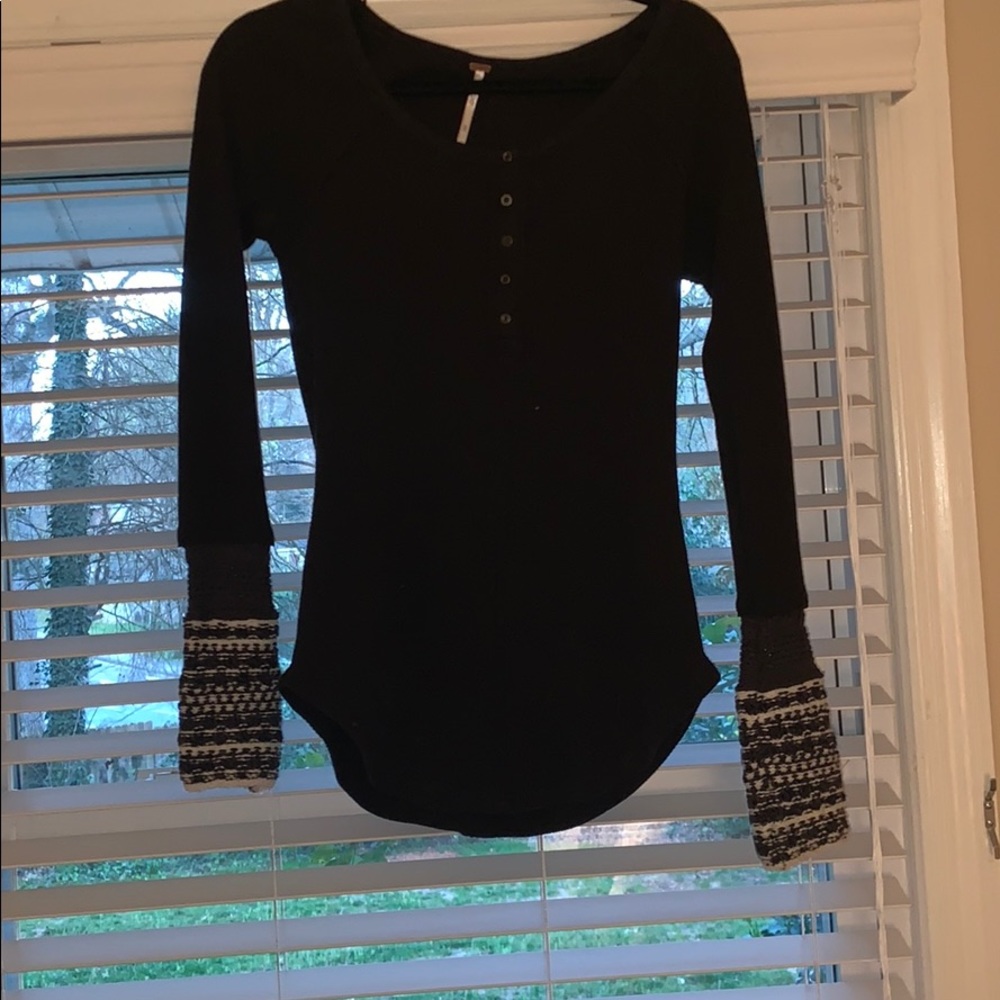 Free People knitted sleeved top